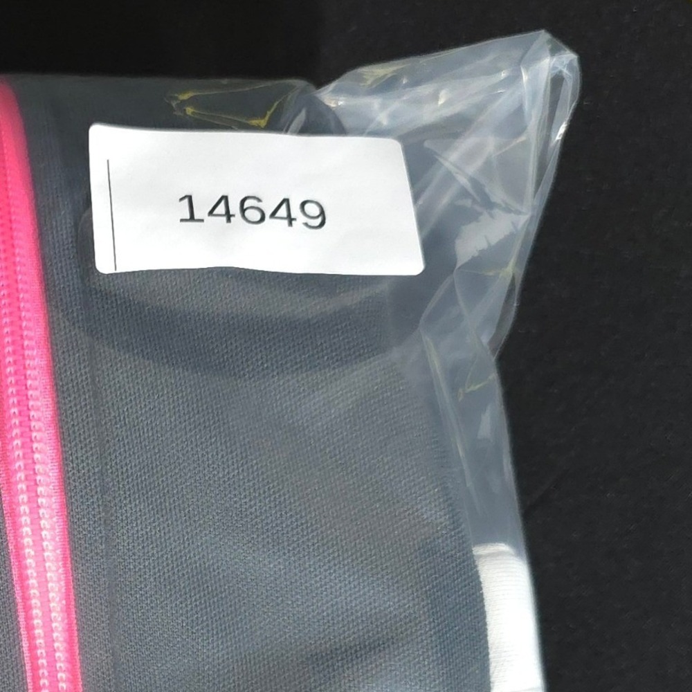 Nike Track Jacket Men M Grey White Pink 370397-060 Full Zip Mock Neck Striped - Picture 10 of 10